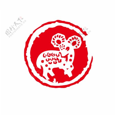 中国风红色十二生肖印章矢量可商用素材