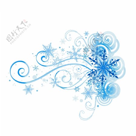 唯美雪花图标圣诞节蓝色冬季卡通商用素材