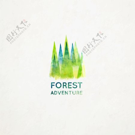 水彩森林标志二logo模板