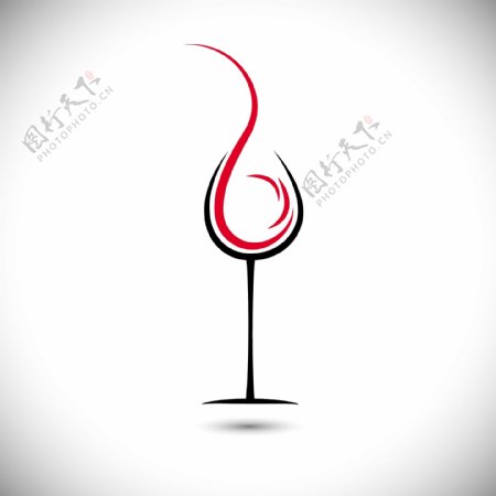 抽象酒杯商标logo模板