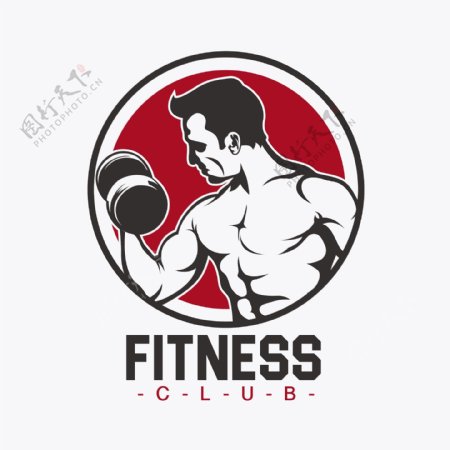 fitness一身肌肉的男人logo模板
