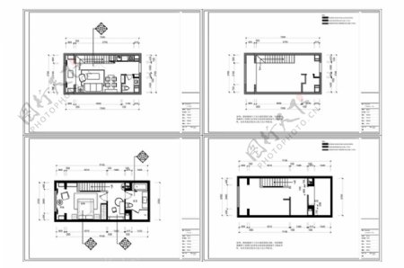 CAD复式公寓户型施工图纸