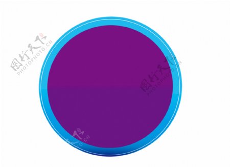 卡通紫心蓝边圆环png元素