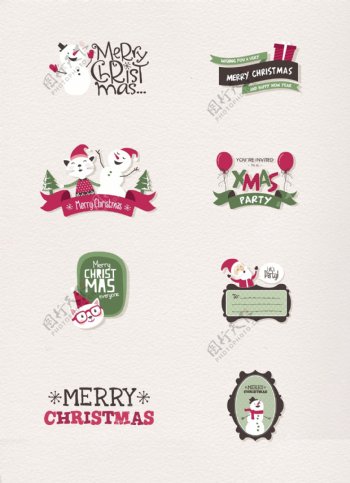 卡通圣诞节标签素材设计图片