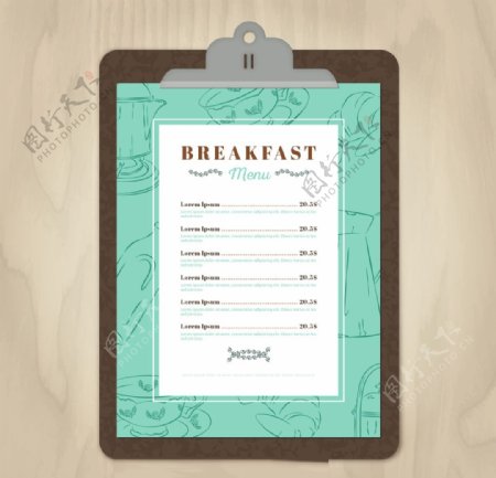 早餐菜单模板