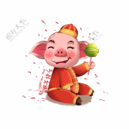 2019春节猪年吉祥物可商用元素