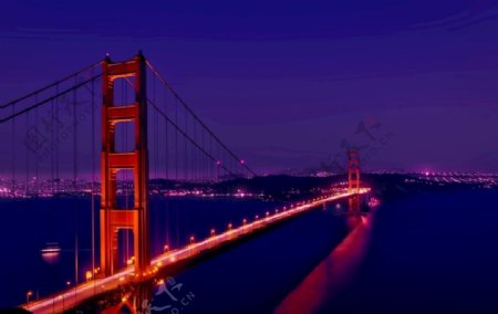 夜色下的大桥风景