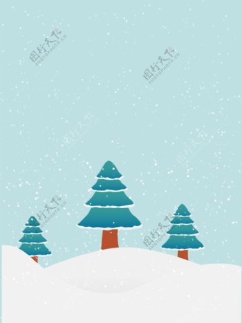 圣诞节冬季雪景背景图