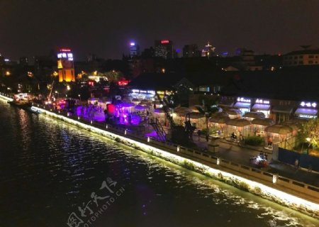 运河夜景常州夜景京杭运河