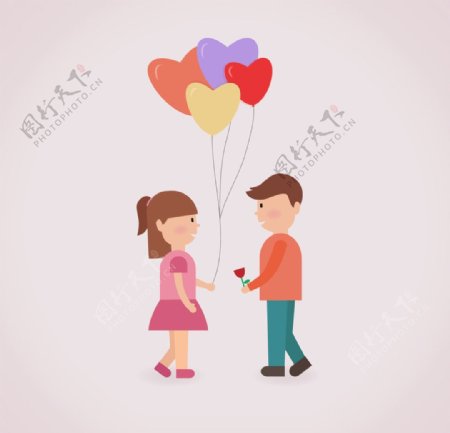 浪漫的情侣气球