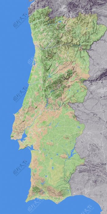 葡萄牙地形图