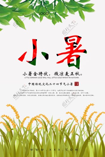 中国传统文化二十四节气小暑海报