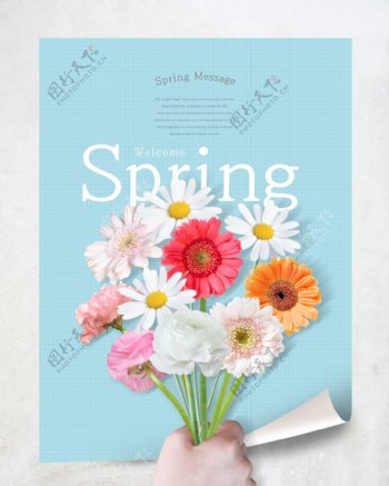 春季花朵海报模板设计