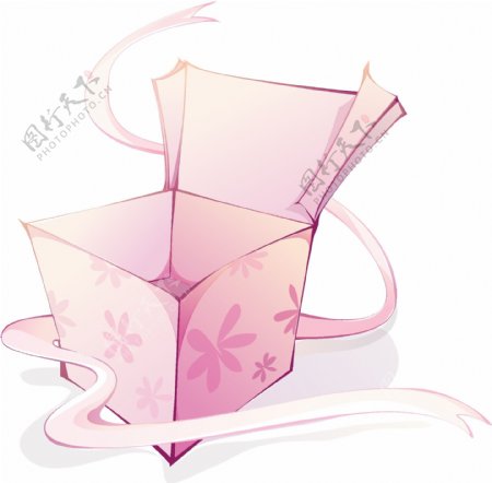 矢量粉色纸盒元素