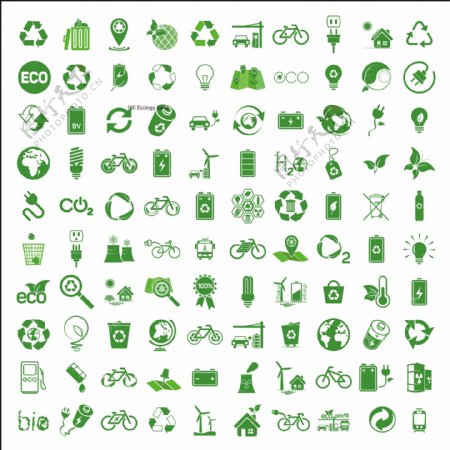 cdr绿色循环保环境健康绿化节能标志矢量