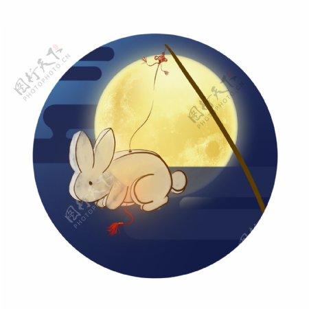 兔子灯笼中秋节花灯卡通手持灯笼童年中国风