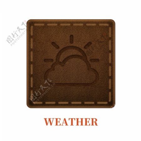 手机皮革主题图标设计icon天气元素