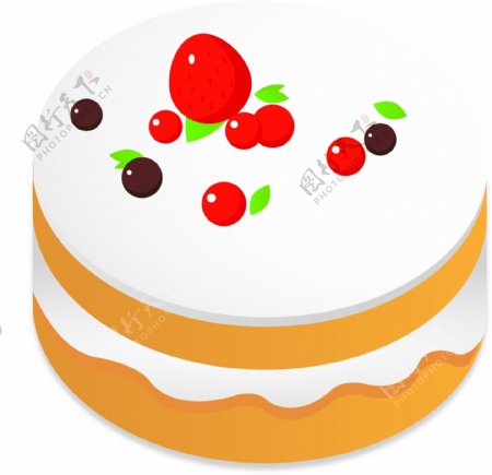 2.5D轴测图蛋糕食物矢量图标设计素材
