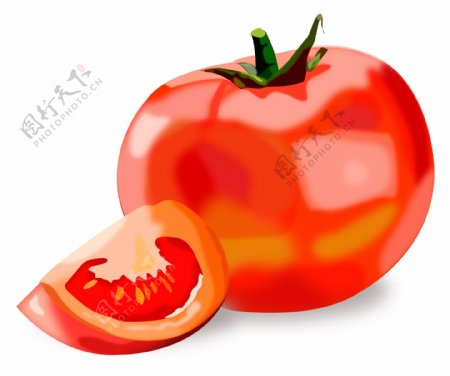 小清新红色西红柿元素