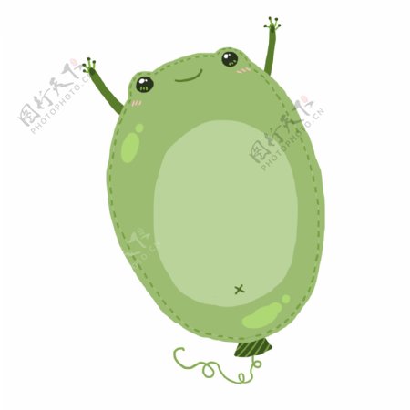 手绘青蛙气球对话框设计元素