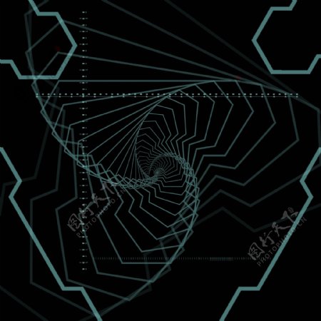 天蓝色科幻手绘螺旋科技底纹纹理素材背景