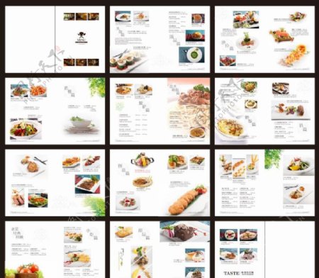 西餐菜谱菜单画册设计矢量素材