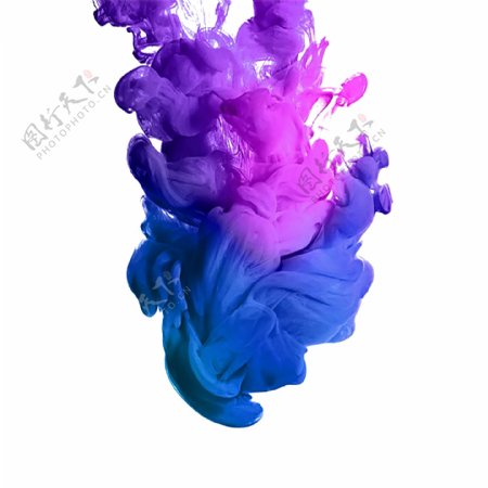 烟雾效果紫蓝色渐变流体元素商用原创水雾