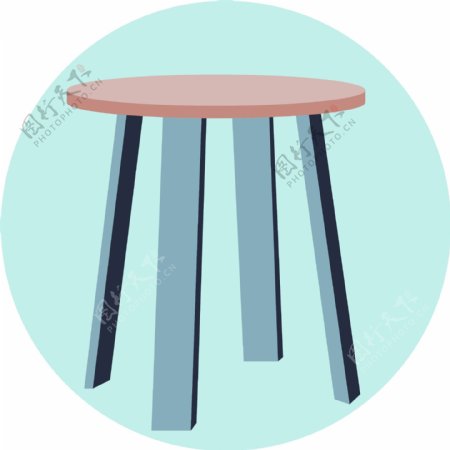 扁平化家具凳子图形元素