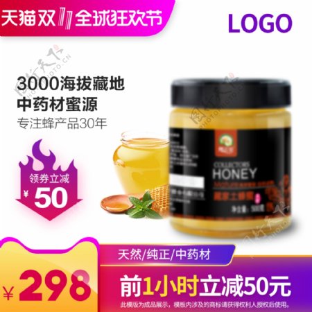 双11天猫淘宝主图直通车图蜂蜜食品