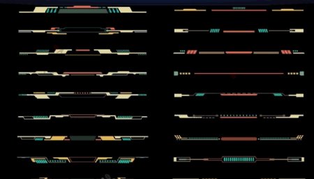 矢量科技装饰线条边框样式
