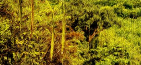 欧美金色森林壁画背景挂画三联画