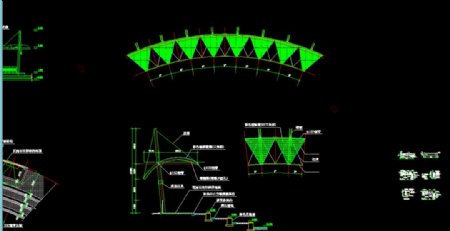 廊子建筑结构详图CAD