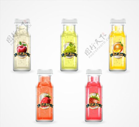 水彩绘瓶装果汁