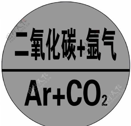 二氧化碳加氩气标识