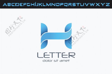 互联网字母造型标识logoH字母造型