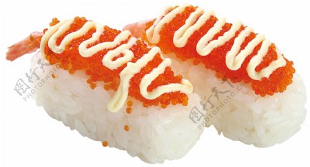 甜虾蟹子寿司