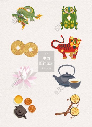 中国传统元素装饰图案