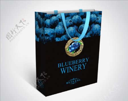 蓝莓手提袋平面分层图
