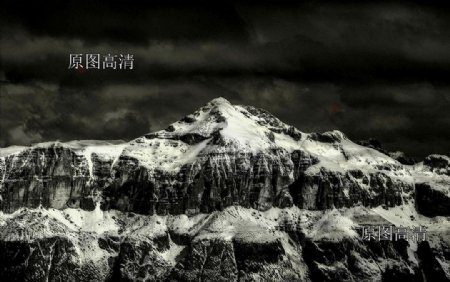 风景山峰岩石摄影雪景