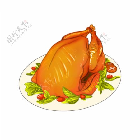 感恩节原创手绘火鸡