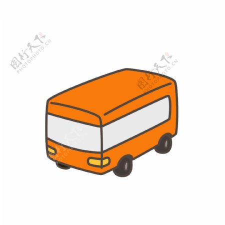 矢量卡通可爱玩具巴士车