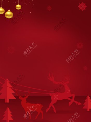 红色圣诞主题背景设计