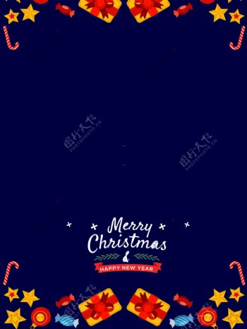 蓝色圣诞节背景设计素材