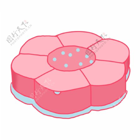 卡通粉色花朵盒子可商用元素
