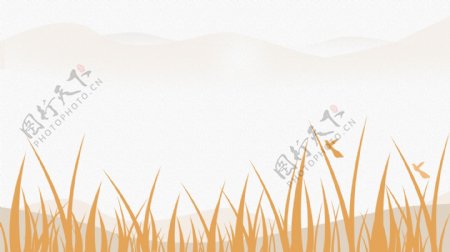 世界湿地日水稻卡通简约背景