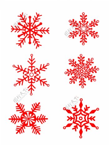 雪花冬卡通简约手绘圣诞节雪花装饰素材设计