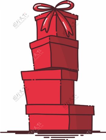 MBE风格圣诞节红色礼物盒