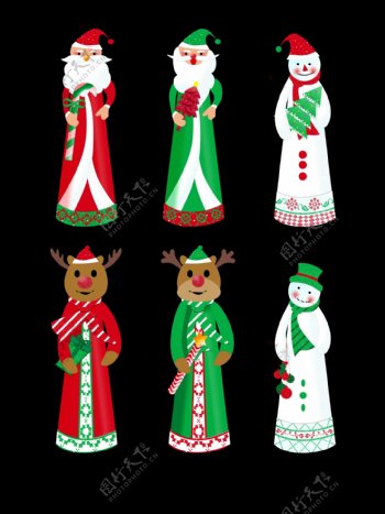 圣诞元素圣诞老人雪人装饰设计