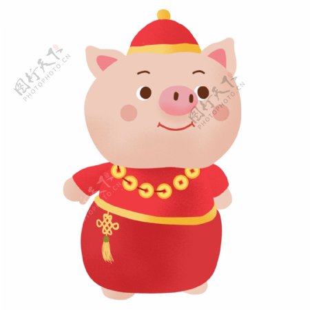 中国风穿红衣的猪