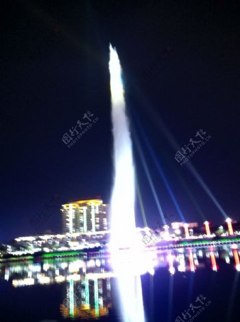 河源东江夜景音乐喷泉